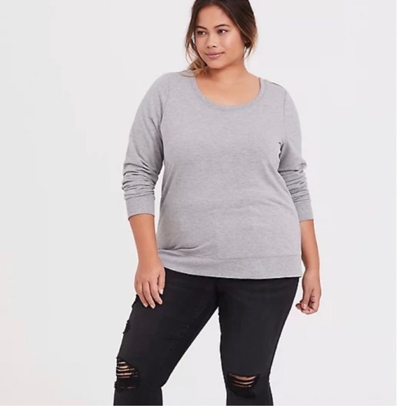 NWOT Torrid French Terry Long Sleeve Lattice Back Active Sweatshirt Sz 2XL - Picture 9 of 9